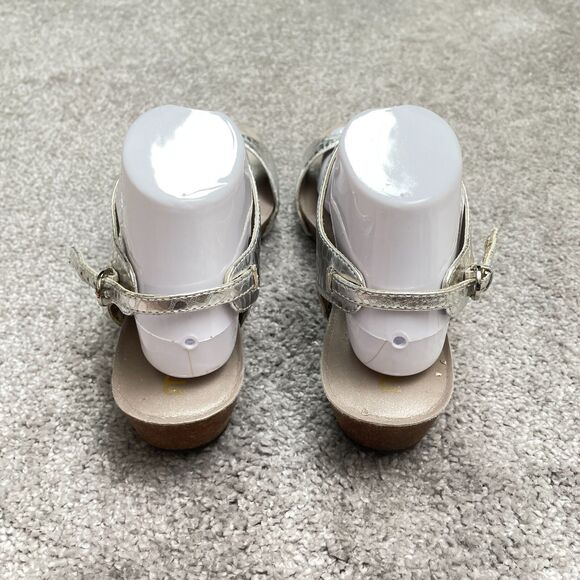 Me Too Metallic Snake T-Strap Sandals Womens 10M Silver Open Toe Casual W/ Box - Picture 10 of 15